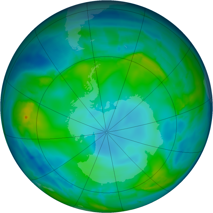 Antarctic ozone map for 14 May 2010